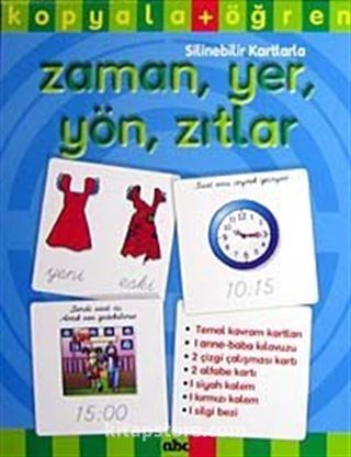 Zaman, Yer, Yön, Zıtlar (Silinebilir Kartlarla)