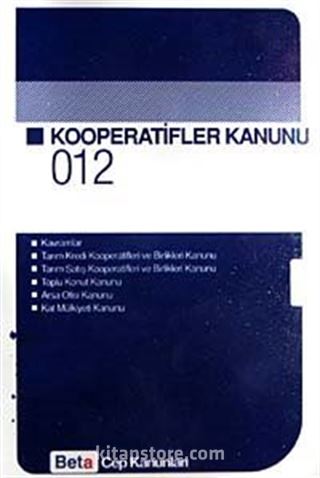 Kooperatifler Kanunu / Cep Kanunu 012