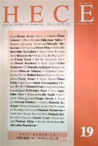 Sayı 19 Temmuz 1998 Hece Aylık Edebiyat Dergisi