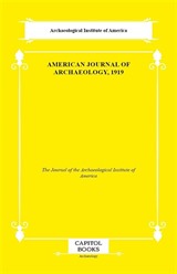 American Journal of Archaeology, 1919