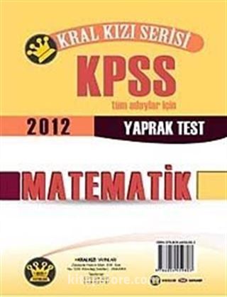 2012 KPSS Kral Kızı Serisi Matematik Yaprak Test