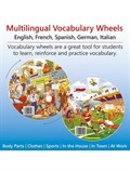 Kelime Çarkları Seti - 5 Dilde Temel Kelimeler (İngilizce, Almanca, İspanyolca, Fransızca, İtalyanca) Multilingual Vocabulary Wheels