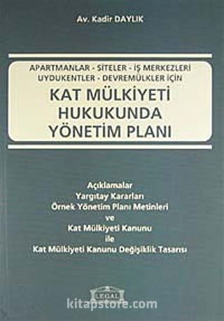 Kat Mülkiyeti Hukukunda Yönetim Planı
