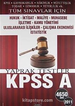 2011 KPSS A Yaprak Testler Tüm Sınavlar İçin