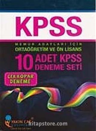 2012 KPSS Önlisans Ortaöğretim 10 Deneme Seti