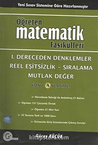 1.Dereceden Denklemler Reel Eşitsizlik-Sıralama Mutfak Değer / Konu Anlatımlı / Öğreten Matematik Fasikülleri