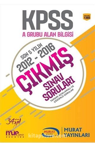 KPSS A Grubu Tüm Dersler Son 5 Yılın Tamamı Çözümlü ve Açıklamalı Çıkmış Sınav Soruları