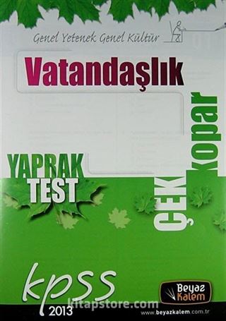 2013 KPSS Genel Kültür Yaprak Testleri Vatandaşlık
