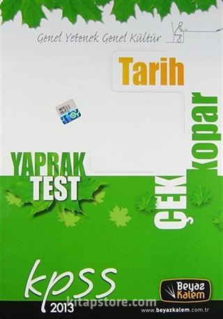 2013 KPSS Genel Kültür Yaprak Testleri Tarih