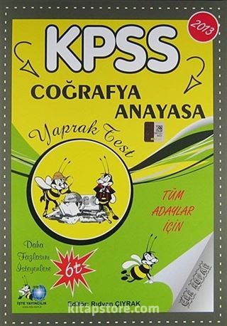 2013 KPSS Coğrafya-Anayasa Yaprak Test / Tüm Adaylar İçin