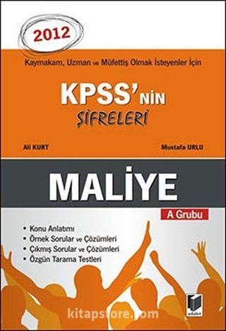 Kaymakam, Uzman Ve Müfettiş Olmak İsteyenler İçin, Kpss'nin Şifreleri, A Grubu - Maliye