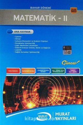 AÖF Bahar Dönemi Matematik -II Ana Kaynak