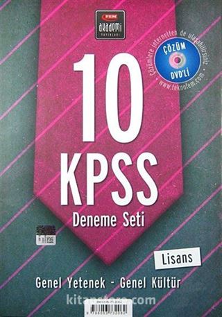 KPSS Lisans 10 Deneme Seti / Genel Yetenek - Genel Kültür (Çözüm DVD'li)