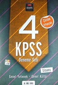 4 KPSS Deneme Seti Lisans / Genel Yetenek - Genel Kültür (Çözüm Kitapçıklı)