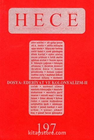 Sayı:197 Mayıs 2013 Hece Aylık Edebiyat Dergisi