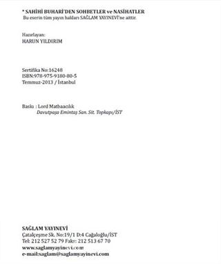 Sahihi Buhari'den Sohbetler ve Nasihatler