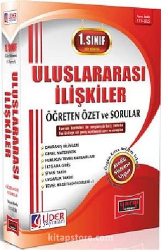 1. Sınıf 1. Yarıyıl Güz Dönemi Uluslararası İlişkiler Öğreten Özet ve Sorular (Kod:AF-111-ULS)