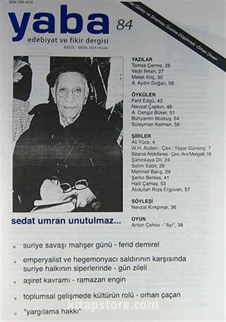 Yaba Edebiyat Sayı:84 Eylül - Ekim 2013