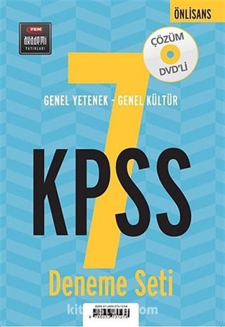 KPSS Önlisans Genel Yetenek-Genel Kültür 7 Deneme Seti (Çözüm DVD'li)