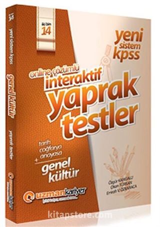 2014 Yeni Sistem KPSS Genel Kültür Online Çözümlü İnteraktif Yaprak Testler