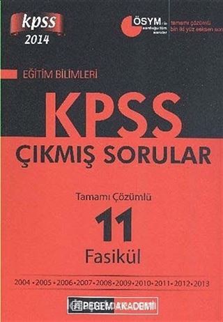 2014 KPSS Eğitim Bilimleri Çıkmış Sorular Tamamı Çözümlü 11 Fasikül