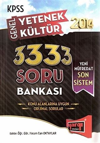 2014 KPSS Genel Yetenek Genel Kültür 3333 Soru Bankası