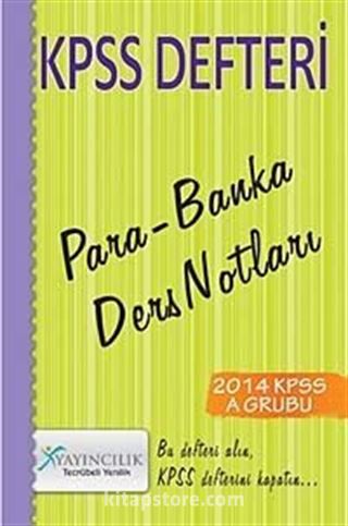 2014 KPSS Defteri Para-Banka Ders Notları