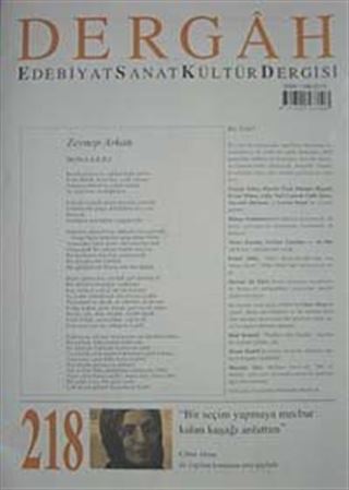 Nisan 2008, Sayı 218, Cilt XVIII / Dergah Edebiyat Sanat Kültür Dergisi