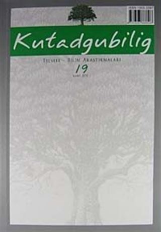 Kutadgubilig Felsefe-Bilim Araştırmaları Dergisi Sayı 19 Mart 2011
