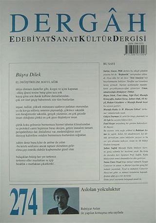 Dergah Edebiyat Sanat Kültür Dergisi Sayı:274 Aralık 2012