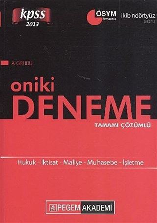KPSS 2013 A Grubu Oniki Deneme