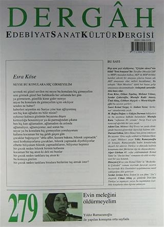 Dergah Edebiyat Sanat Kültür Dergisi Sayı:279 Mayıs 2013