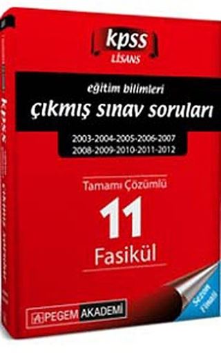 2013 KPSS Eğitim Bilimleri Tamamı Çözümlü Son 11 Yıl Fasikül Çıkmış Sorular