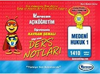 1.Sınıf Medeni Hukuk 1 Kavram Şemalı Ders Notları (Kod:1410)