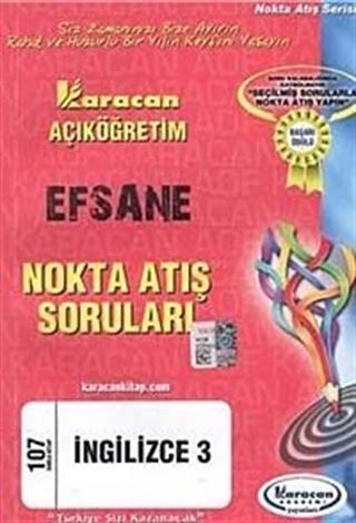 AÖF Efsane Nokta Atış Soruları İngilizce -3 (Kod:107)