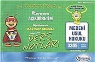 AÖF Öğretmenin Kavram Şemalı Ders Notları Medeni Usul Hukuku (Kod:3305)