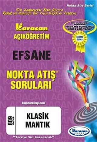 AÖF Klasik Mantık Efsane Nokta Atış Soruları (Kod:809)