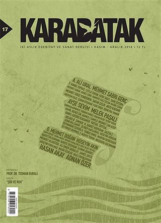 Karabatak İki Aylık Edebiyat ve Sanat Dergisi Kasım-Aralık 2014 Sayı:17