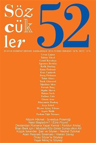 Sözcükler İki Aylık Edebiyat Dergisi Sayı:52 Kasım-Aralık 2014