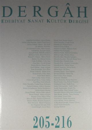 Dergah Edebiyat Sanat Kültür Dergisi 205-216