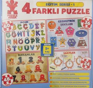 4 Farklı Puzzle / Eğitim Serisi 1 (5+Yaş)
