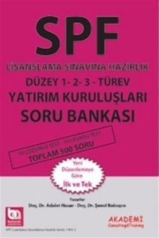 SPF Lisanslama Sınavına Hazırlık Düzey 1-2-3 Türev Yatırım Kuruluşları Soru Bankası