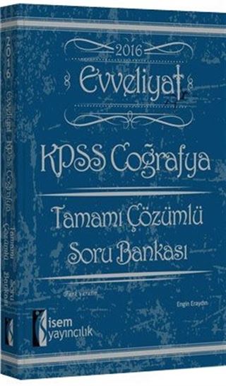 2016 Evveliyat KPSS Coğrafya Tamamı Çözümlü Soru Bankası