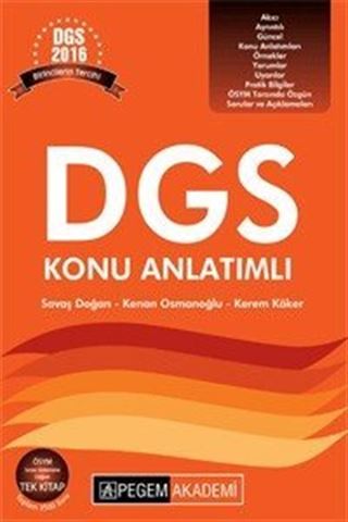 2016 DGS Konu Anlatımlı