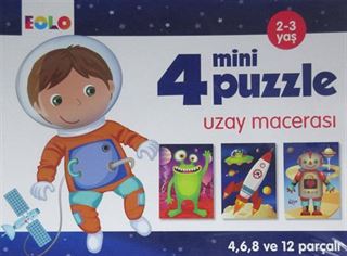 4 Mini Puzzle Uzay Macerası (2-3 Yaş)