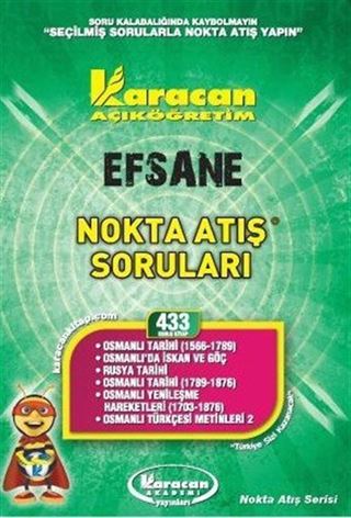 AÖF Efsane Nokta Atış Soruları Osmanlı Tarihi (Kod 433)