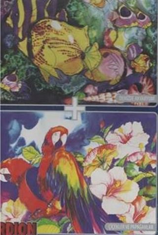 Papağanlar Çiçekler Denizde Akvaryum 2x1000 Puzzle (Kod:40127)