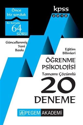 2018 KPSS Eğitim Bilimleri Öğrenme Psikolojisi Tamamı Çözümlü 20 Deneme