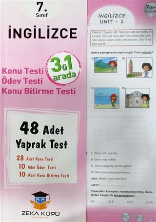 7. Sınıf İngilizce Yaprak Test (48 Adet)