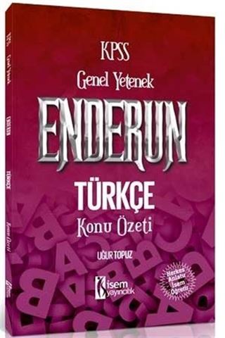 2018 KPSS Genel Yetenek Enderun Türkçe Konu Özeti